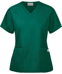Style # 668: HUNTEUA Best Buy Scrubs Women's 2-Pocket Mock Wrap Top