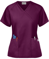 Style # 668: WINEUA Best Buy Scrubs Women's 2-Pocket Mock Wrap Top