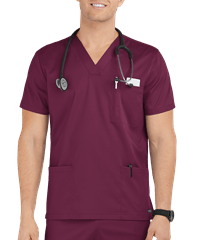 Style # AB615: WINEUA Advantage STRETCH Men's 6-Pocket V-Neck Scrub Top