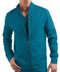 Style # AB713: CARIBUA Advantage STRETCH Men's 4-Pocket Zip Front Warm-Up Scrub Jacket