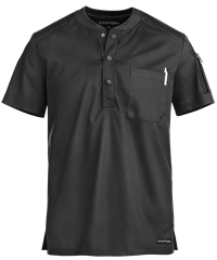 Style # AB921: BLACKUA Advantage STRETCH Men's 2-Pocket Short Sleeve Henley Scrub Top