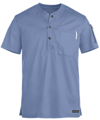 Style # AB921: CEILUA Advantage STRETCH Men's 2-Pocket Short Sleeve Henley Scrub Top