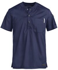 Style # AB921: NAVYUA Advantage STRETCH Men's 2-Pocket Short Sleeve Henley Scrub Top