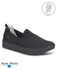 Nurse Mates Adela II Black Woven Women's Slip On Nursing Shoes