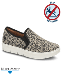 Nurse Mates Adela Grey Leopard Women's Slip Resistant Nursing Shoes