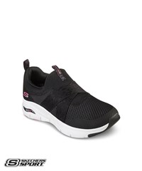 Skechers Arch Fit Modern Rhythm Black/Hot Pink Women's Slip On Athletic Nursing Shoes