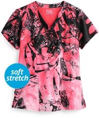 Barco One Crystal Shallows Thrive Women's 4-Pocket V-Neck Print Scrub Top