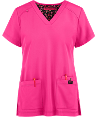 Style # BJ101: FLAMIBetsey Johnson Freesia Women's 3-Pocket V-Neck STRETCH Scrub Top