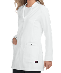 Betsey Johnson Marigold Women's 3-Pocket Rounded Collar STRETCH Scrub Lab Coat