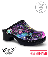 C&C Sweden Marble-Ous Women's Backless Nursing Clogs