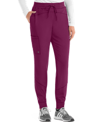 Style # BO513: WINEBarco One Boost Women's 3-Pocket STRETCH Elastic Waist Perforated Leg Detail Jogger Scrub Pants