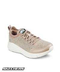 Skechers Bobs Sport B Flex Clean Spirit Taupe Knit Women's Lace Up Athletic Nursing Shoes