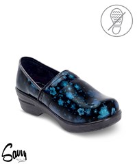 Savvy Brandy Blue Floral Women's Patent Nursing Clogs