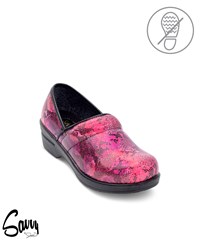 Savvy Brandy Pink Serpent Women's Nursing Clogs