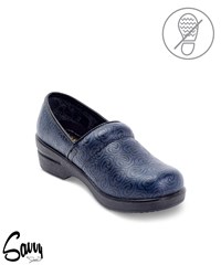 Savvy Brandy Tooled Navy Women's Nursing Clogs