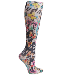 Cherokee Women's 12mmHg Brilliant Bouquet Fashion Support Socks