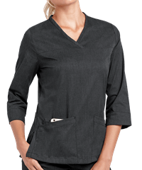 UA Butter-Soft STRETCH Women's 3-Pocket 3/4th Sleeve Side Zip Scrub Top