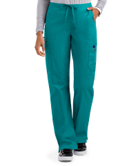 Style # BSS347: TEALUA Butter-Soft STRETCH Women's 9-Pocket Drawstring w/ Back Elastic Scrub Pants