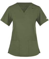 Style # BSS362: LIOLIUA Butter-Soft STRETCH Women's 3-Pocket V-Neck Scrub Top