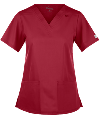 Style # BSS362: RUBYUA Butter-Soft STRETCH Women's 3-Pocket V-Neck Scrub Top