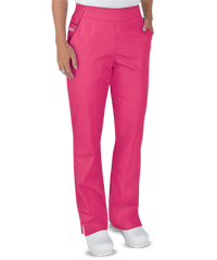 Style # BSS476: FUCHSUA Butter-Soft STRETCH Women's 2-Pocket Flat Front w/ Back Elastic Scrub Pants