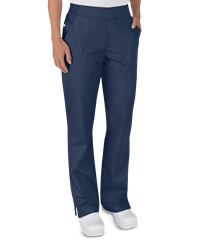 Style # BSS476: NAVYUA Butter-Soft STRETCH Women's 2-Pocket Flat Front w/ Back Elastic Scrub Pants