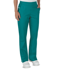 Style # BSS476: TEALUA Butter-Soft STRETCH Women's 2-Pocket Flat Front w/ Back Elastic Scrub Pants