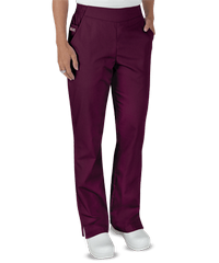 Style # BSS476: WINEUA Butter-Soft STRETCH Women's 2-Pocket Flat Front w/ Back Elastic Scrub Pants
