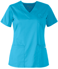 Style # BSS689: TURQUUA Butter-Soft STRETCH Women's 5-Pocket V-Neck Scrub Top