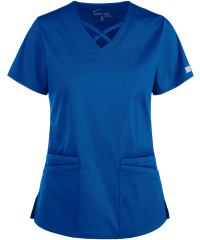 Style # BSS756: RROYUA Butter-Soft STRETCH Women's 4-Pocket Crisscross Scrub Top