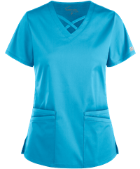 Style # BSS756: TURQUUA Butter-Soft STRETCH Women's 4-Pocket Crisscross Scrub Top