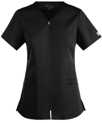 Style # BSS804: BLACKUA Butter-Soft STRETCH Women's 4-Pocket Smooth Face Zipper Scrub Top