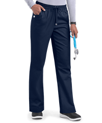 Style # BSS907: NAVYUA Butter-Soft STRETCH Women's 3-Pocket Elastic Waist Drawstring Scrub Pants
