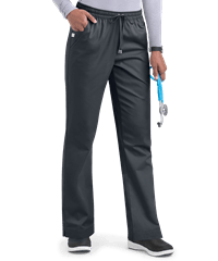 Style # BSS907: PEWTEUA Butter-Soft STRETCH Women's 3-Pocket Elastic Waist Drawstring Scrub Pants