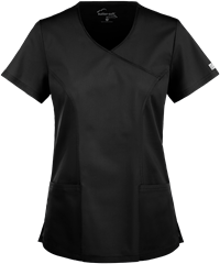 Style # BSS929: BLACKUA Butter-Soft STRETCH Women's 3-Pocket V-Neck Mock Wrap Scrub Top