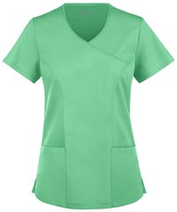 Style # BSS929: GRJADUA Butter-Soft STRETCH Women's 3-Pocket V-Neck Mock Wrap Scrub Top