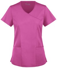 Style # BSS929: ROSEBUA Butter-Soft STRETCH Women's 3-Pocket V-Neck Mock Wrap Scrub Top