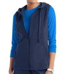 UA Butter-Soft STRETCH Women's 2-Pocket Fleece Hooded Scrub Vest