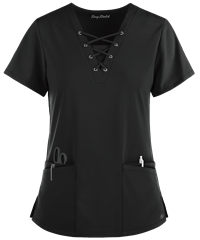 Style # BU222: ONBLAEasy STRETCH by Butter-Soft ™ Gisele Women's 5-Pocket Lace Up V-Neck Scrub Top