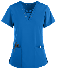 Easy STRETCH by Butter-Soft ™ Gisele Women's 5-Pocket Lace Up V-Neck Scrub Top