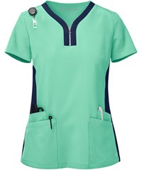 Easy STRETCH by Butter-Soft™ Lily Women's 4-Pocket Zip Neck Henley Scrub Top