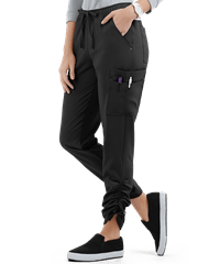 Style # BU471: ONBLAEasy STRETCH by Butter-Soft™ Halle Women's 9-Pocket Ruched Leg Jogger Scrub Pants