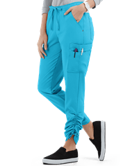 Style # BU471: TURQUEasy STRETCH by Butter-Soft™ Halle Women's 9-Pocket Ruched Leg Jogger Scrub Pants