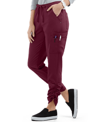 Style # BU471: WINEEasy STRETCH by Butter-Soft™ Halle Women's 9-Pocket Ruched Leg Jogger Scrub Pants