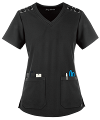 Style # BU492: ONBLAEasy STRETCH by Butter-Soft™ Leila Women's 3-Pocket Lace Up Grommet Scrub Top