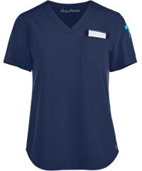 Style # BU543: NAVYEasy STRETCH by Butter-Soft™ Chloe Women's 2-Pocket V-Neck Tuck-In Scrub Top