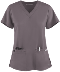 Style # BU635: GRSTOEasy STRETCH by Butter-Soft™ Lina Mitered Women's 4-Pocket V-Neck Scrub Top