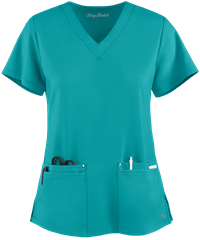 Style # BU635: TEALEasy STRETCH by Butter-Soft™ Lina Mitered Women's 4-Pocket V-Neck Scrub Top