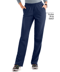 Style # BU729: NAVYEasy STRETCH by Butter-Soft™ Alana Women's 2-Pocket Pull On Scrub Pants