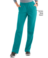 Style # BU729: TEALEasy STRETCH by Butter-Soft™ Alana Women's 2-Pocket Pull On Scrub Pants